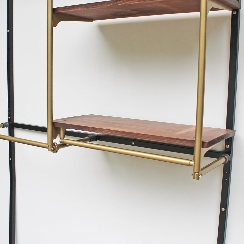 A - Frame Metal Rack with Lower Wood Shelf